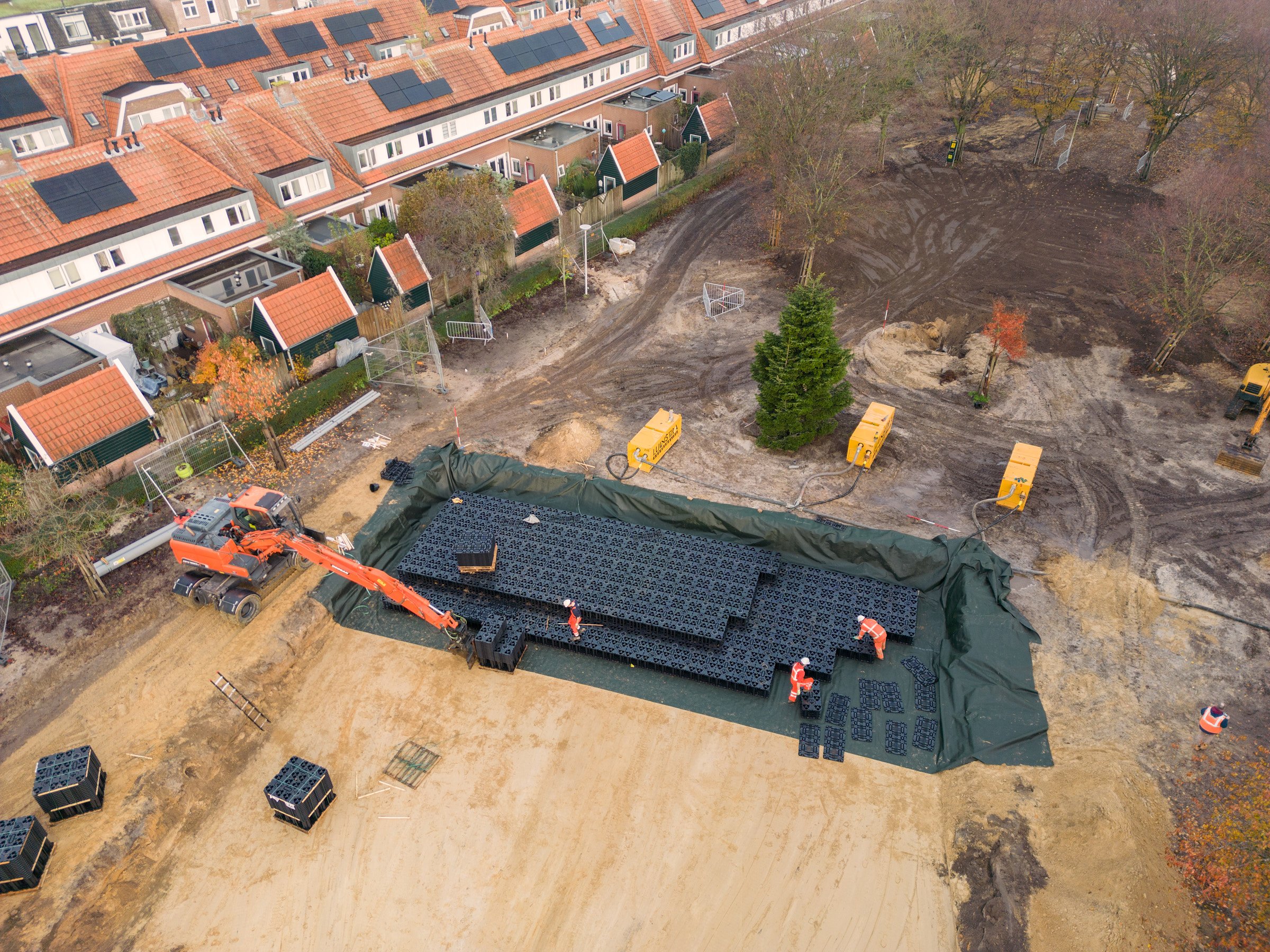 Parc Azalea à Zwolle — espace public gérant l'eau de pluie avec une solution naturelle